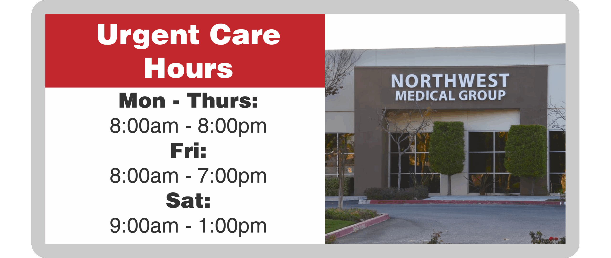 urgent care hours